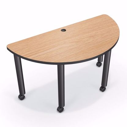 Picture of Modular Conference Table - Half Round - 60x30 - Amber Cherry Laminate - Black Edgeband