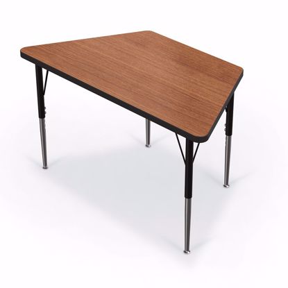 Picture of Activity Table - 60" Trapezoid - Amber Cherry Top Surface - Black Edgeband  Addt'l Colors avail