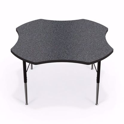 Picture of Activity Table - 60" Clover - Gray Nebula Top Surface - Black Edgeband Addt'l colors available