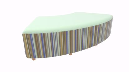 Picture of Curved Bench 60 degree- 67Lx31Dx18H- 5 Legs, Glides, or Casters - Fomcore Curved Armless Series                                                                                                                                                                                                                                                                                                                 
