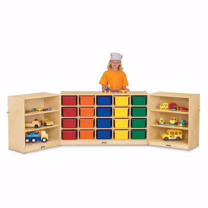 Picture of Jonti-Craft® 20 Cubbie-Tray Triple Fold-n-Lock - with Colored Trays