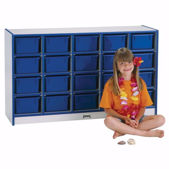 Picture of Rainbow Accents® 20 Cubbie-Tray Mobile Storage - without Trays - Navy