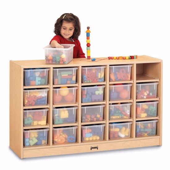 Picture of MapleWave® 20 Cubbie-Tray Mobile Storage - with Clear Trays