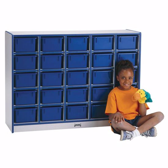 Picture of Rainbow Accents® 25 Cubbie-Tray Mobile Storage - without Trays - Blue