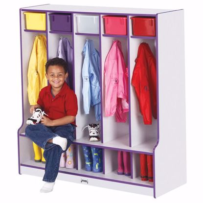 Picture of Rainbow Accents® 5 Section Coat Locker with Step - Blue