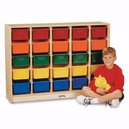 Picture of Jonti-Craft® E-Z Glide 25 Cubbie-Tray Mobile Storage - with Clear Trays