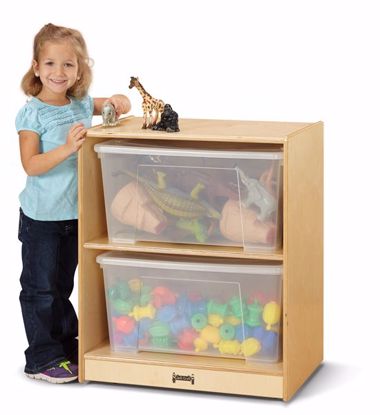 Picture of Jonti-Craft® Space-Saver Jumbo Tote Storage – with Clear Totes + Lids