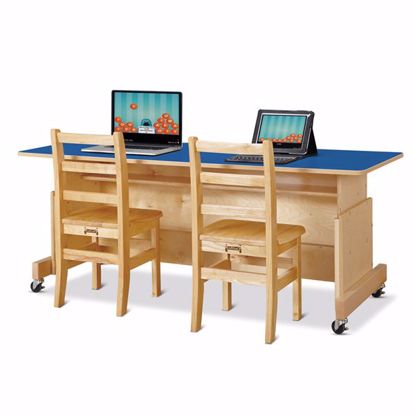 Picture of Jonti-Craft® Apollo Double Computer Desk - Blue Top