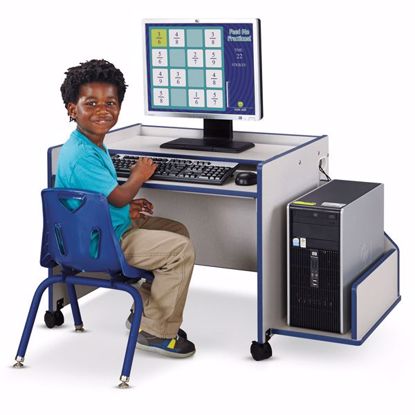 Picture of Rainbow Accents® Enterprise Single Computer Desk - Teal