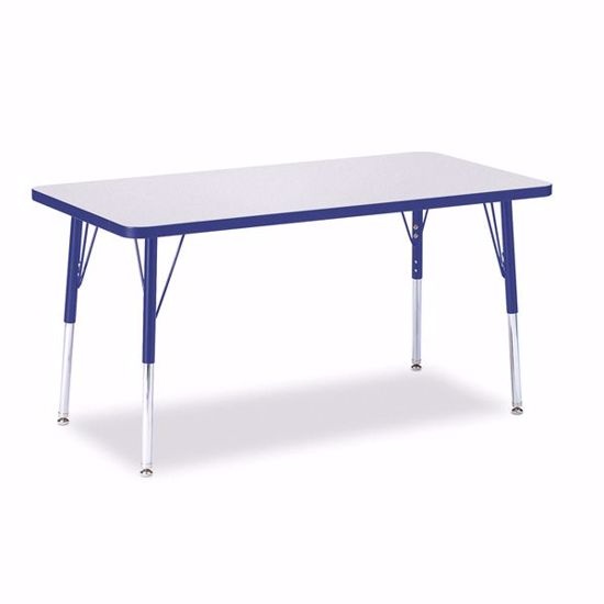 Picture of Berries® Rectangle Activity Table - 24" X 48", A-height - Gray/Blue/Blue