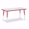 Picture of Berries® Rectangle Activity Table - 24" X 48", A-height - Gray/Red/Red