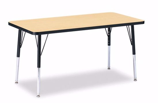 Picture of Berries® Rectangle Activity Table - 24" X 48", A-height - Maple/Black/Black