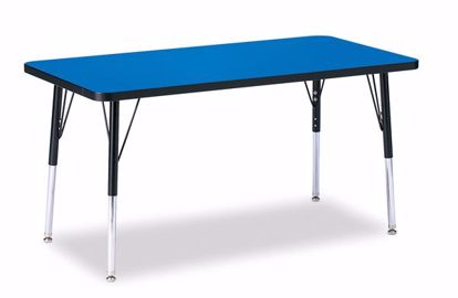 Picture of Berries® Rectangle Activity Table - 24" X 48", A-height - Blue/Black/Black