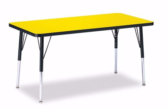 Picture of Berries® Rectangle Activity Table - 24" X 48", A-height - Yellow/Black/Black