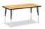 Picture of Berries® Rectangle Activity Table - 24" X 48", A-height - Oak/Black/Black