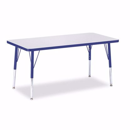 Picture of Berries® Rectangle Activity Table - 24" X 48", E-height - Gray/Blue/Blue