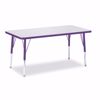 Picture of Berries® Rectangle Activity Table - 24" X 48", E-height - Gray/Purple/Purple