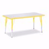 Picture of Berries® Rectangle Activity Table - 24" X 48", E-height - Gray/Yellow/Yellow