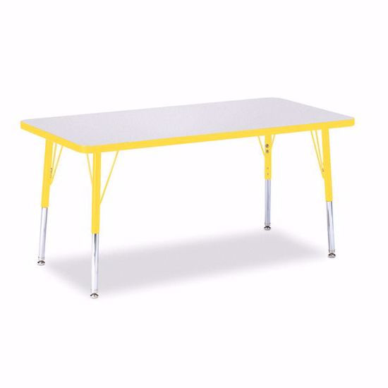 Picture of Berries® Rectangle Activity Table - 24" X 48", E-height - Gray/Yellow/Yellow