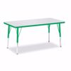 Picture of Berries® Rectangle Activity Table - 24" X 48", E-height - Gray/Green/Green