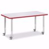 Picture of Berries® Rectangle Activity Table - 24" X 48", Mobile - Gray/Purple/Gray