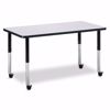 Picture of Berries® Rectangle Activity Table - 24" X 48", Mobile - Gray/Black/Black