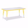 Picture of Berries® Rectangle Activity Table - 24" X 48", T-height - Gray/Yellow/Yellow