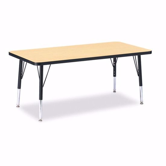 Picture of Berries® Rectangle Activity Table - 24" X 48", T-height - Maple/Black/Black