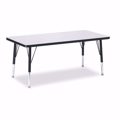 Picture of Berries® Rectangle Activity Table - 24" X 48", T-height - Gray/Black/Black