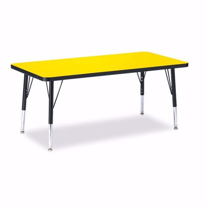 Picture of Berries® Rectangle Activity Table - 24" X 48", T-height - Yellow/Black/Black