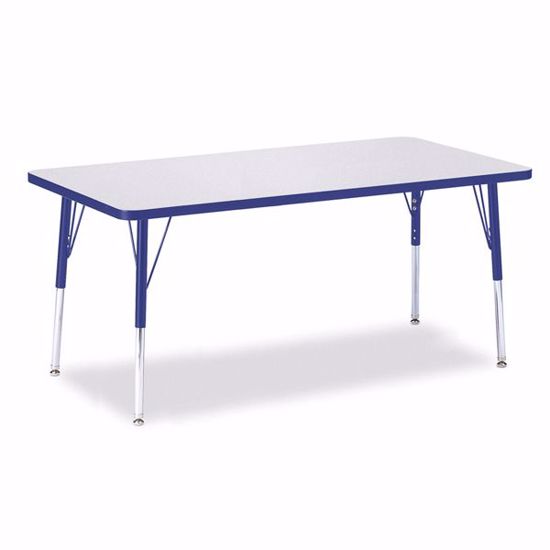 Picture of Berries® Rectangle Activity Table - 30" X 60", A-height - Gray/Blue/Blue