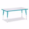 Picture of Berries® Rectangle Activity Table - 30" X 60", A-height - Gray/Teal/Teal