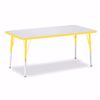 Picture of Berries® Rectangle Activity Table - 30" X 60", A-height - Gray/Yellow/Yellow