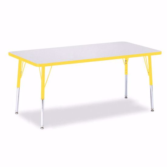 Picture of Berries® Rectangle Activity Table - 30" X 60", A-height - Gray/Yellow/Yellow