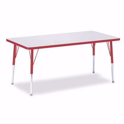 Picture of Berries® Rectangle Activity Table - 30" X 60", A-height - Gray/Red/Red