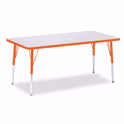 Picture of Berries® Rectangle Activity Table - 30" X 60", A-height - Gray/Orange/Orange