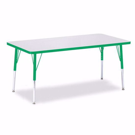 Picture of Berries® Rectangle Activity Table - 30" X 60", A-height - Gray/Green/Green