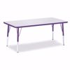 Picture of Berries® Rectangle Activity Table - 30" X 60", E-height - Gray/Purple/Purple