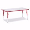 Picture of Berries® Rectangle Activity Table - 30" X 60", E-height - Gray/Red/Red