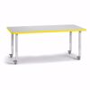 Picture of Berries® Rectangle Activity Table - 30" X 60", Mobile - Gray/Yellow/Gray