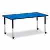 Picture of Berries® Rectangle Activity Table - 30" X 60", Mobile - Blue/Black/Black