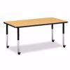 Picture of Berries® Rectangle Activity Table - 30" X 60", Mobile - Oak/Black/Black