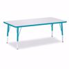 Picture of Berries® Rectangle Activity Table - 30" X 60", T-height - Gray/Teal/Teal