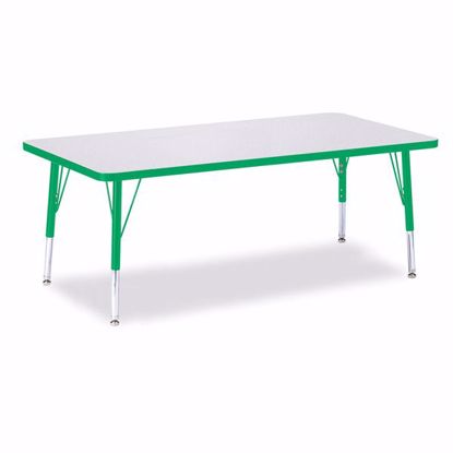 Picture of Berries® Rectangle Activity Table - 30" X 60", T-height - Gray/Green/Green