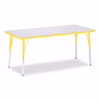 Picture of Berries® Rectangle Activity Table - 30" X 72", A-height - Gray/Yellow/Yellow