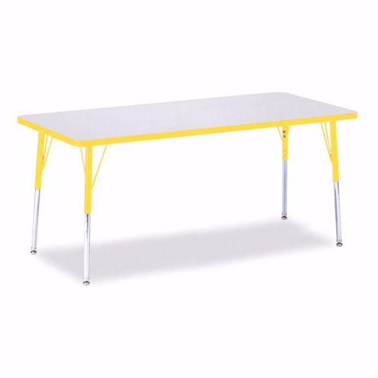 Picture of Berries® Rectangle Activity Table - 30" X 72", A-height - Gray/Yellow/Yellow