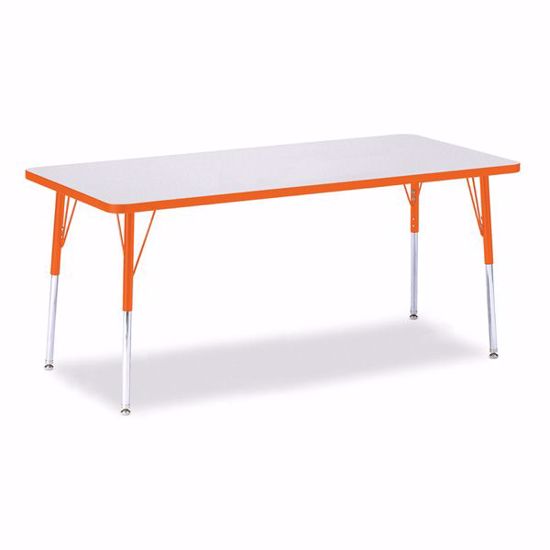 Picture of Berries® Rectangle Activity Table - 30" X 72", A-height - Gray/Orange/Orange