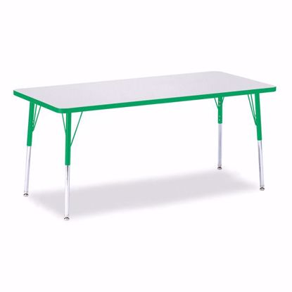 Picture of Berries® Rectangle Activity Table - 30" X 72", A-height - Gray/Green/Green