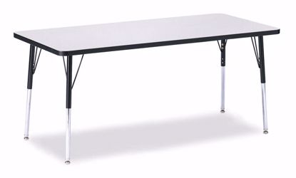 Picture of Berries® Rectangle Activity Table - 30" X 72", A-height - Gray/Black/Black