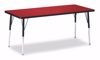 Picture of Berries® Rectangle Activity Table - 30" X 72", A-height - Red/Black/Black